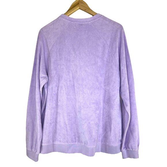 Kule The Terry Franny Sweatshirt Womens Size L Purple Crew Neck Long Sleeve NWT - Picture 4 of 7